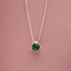 COLAR PONTO DE LUZ PEQUENO VERDE ESMERALDA