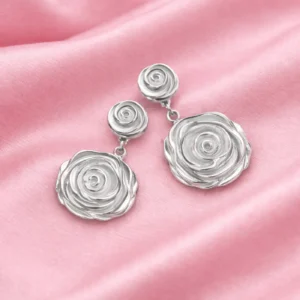 BRINCO ROSA FECHADA PENDENTE