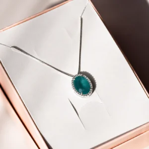 GARGANTILHA OVAL 10X14 TURMALINA PARAÍBA MILK