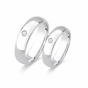 ALIANÇA ABAULADA C/ ZIRCONIA 5MM