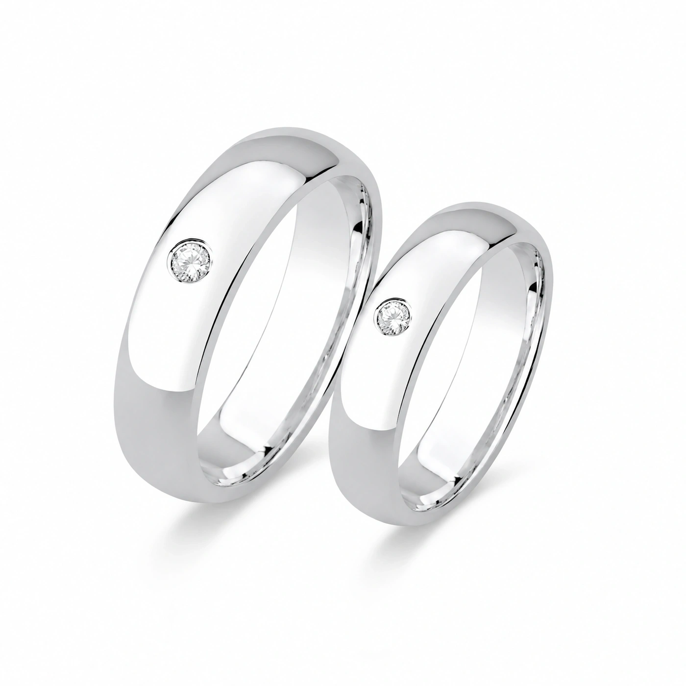 ALIANÇA ABAULADA C/ ZIRCONIA 5MM