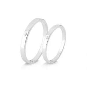 ALIANÇA RETA FINA COM ZIRCÔNIA 2MM
